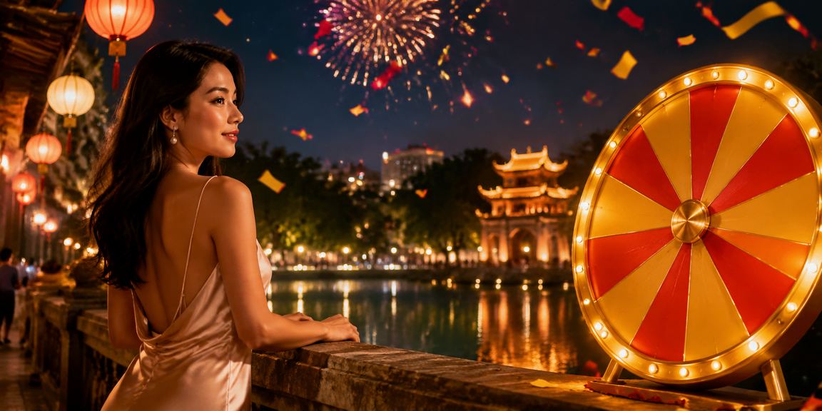 Người tham gia bốc thăm may mắn tại chợ đêm Hà Nội với không khí lễ hội sôi động