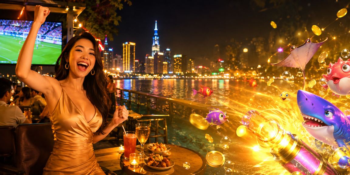 Khu chợ đêm ở thành phố Hồ Chí Minh với ánh đèn và người bán cá