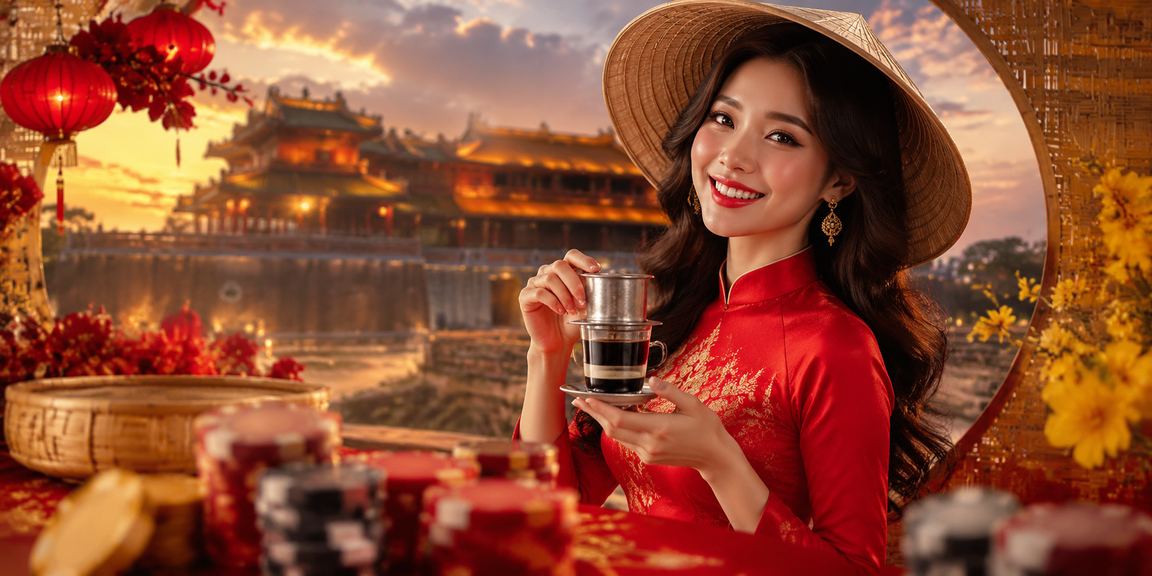 Người phụ nữ đội nón lá tại Huế sử dụng điện thoại theo dõi kèo cá cược thể thao