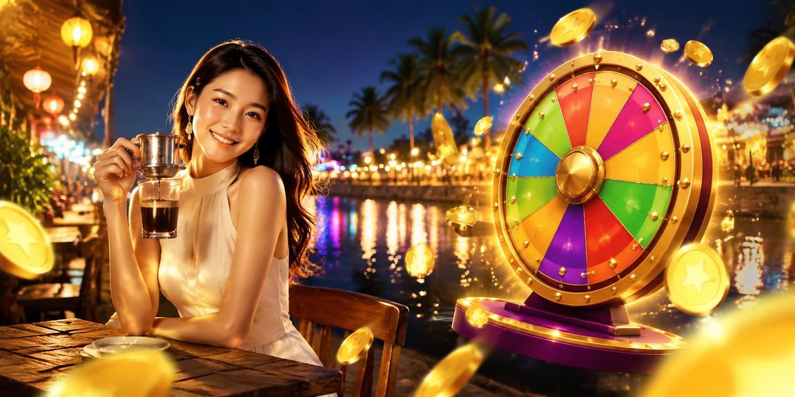 Bàn roulette tại khu nghỉ dưỡng Mũi Né bên tách cà phê Việt Nam