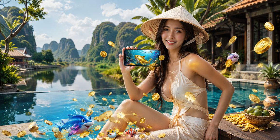 Phong cảnh Ninh Bình với chiếc nón lá và không khí giải trí sôi động