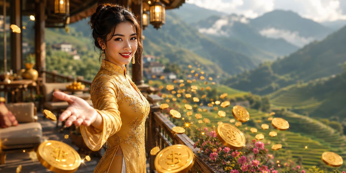 Người dùng đăng ký tài khoản mới trên điện thoại giữa khung cảnh núi rừng Sa Pa